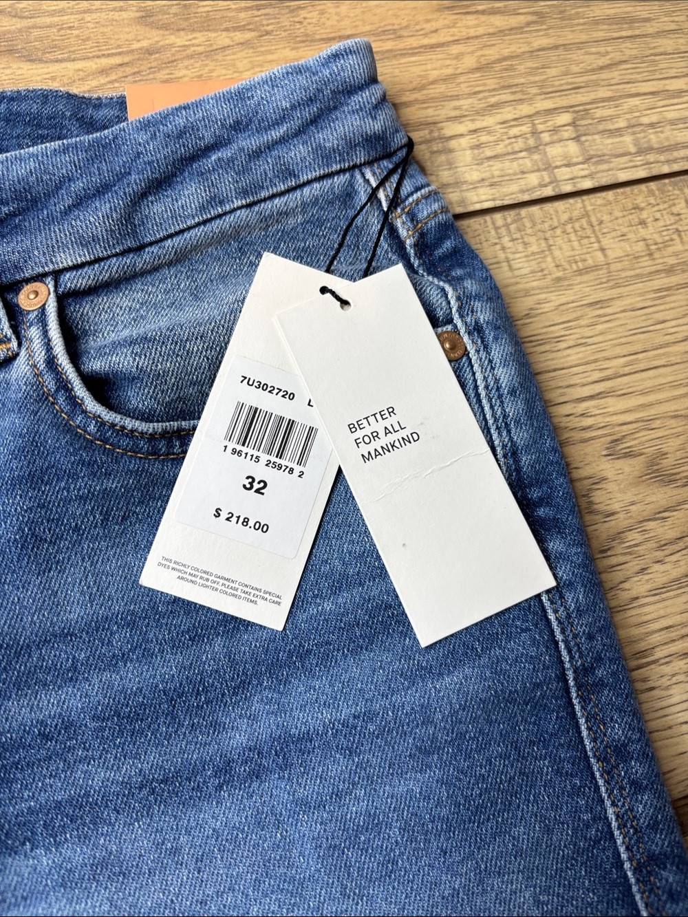 Women's Seven for all Mankind Kimmie Boot— Cut Jeans Medium Blue Size 32 NWT - Picture 2 of 10